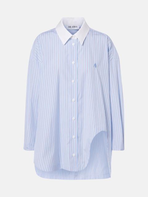 THE ATTICO Striped asymmetric cotton shirt