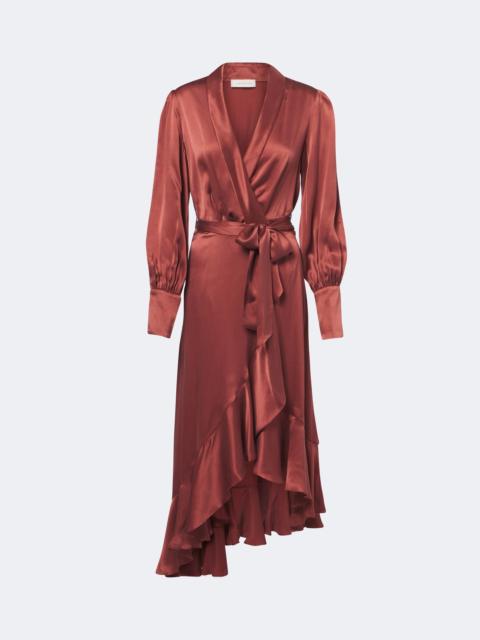 Zimmermann Silk satin wrap dress
