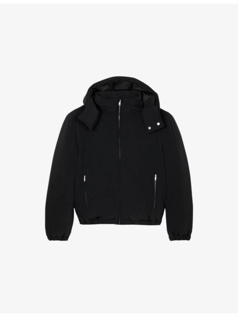 Sandro Hooded Relaxed-Fit Stretch-Woven Puffer Jacket