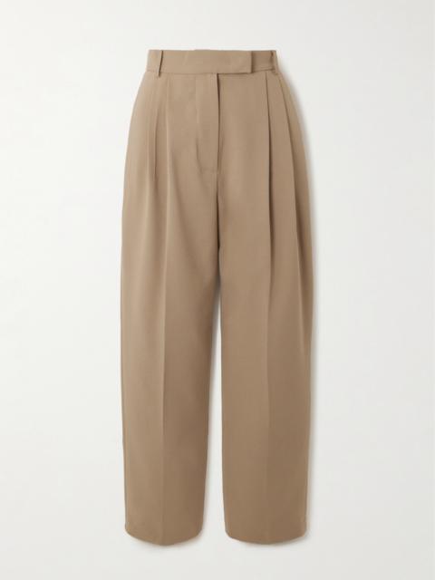 The Frankie Shop Bea Pleated Crepe Tapered-leg Pants