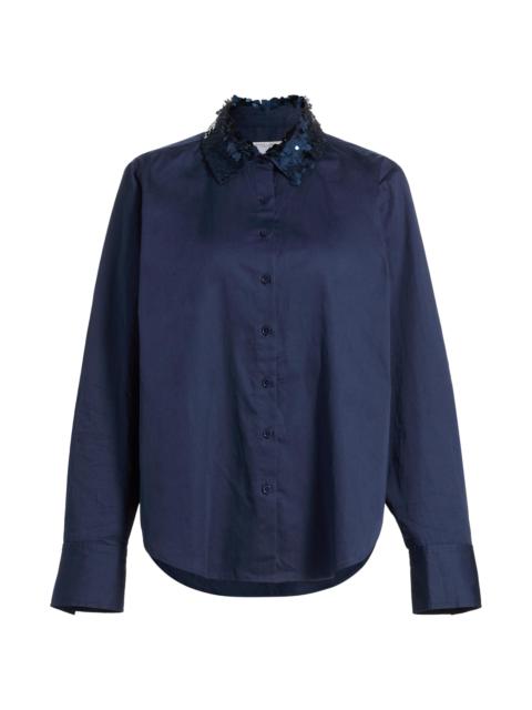 DEREK LAM 10 CROSBY Women's Alina Sequined Cotton Shirt - Navy