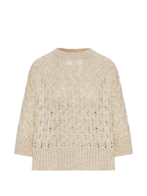Brunello Cucinelli open-work sequin sweater