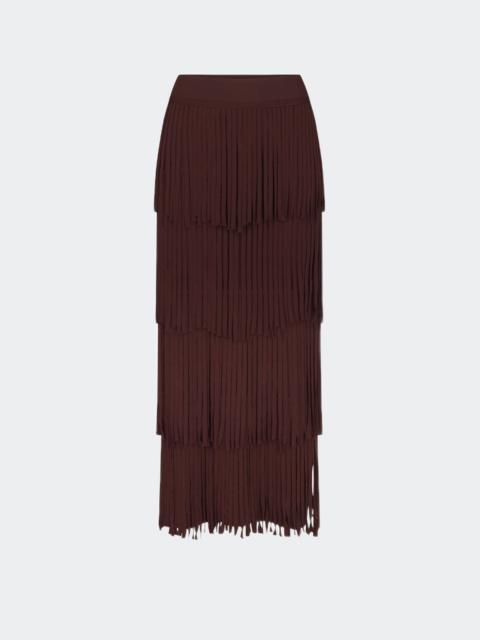 SIMONMILLER Za Za Knit Fringe Skirt In Choco Brown