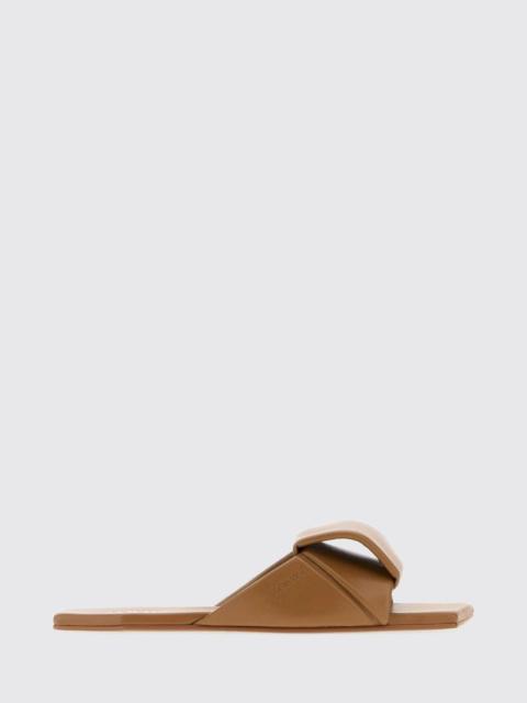 Loewe LOEWE Origami Lambskin Slides with Asymmetrical Square Toe