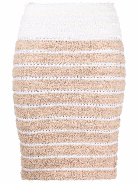 Balmain two-tone tweed midi skirt