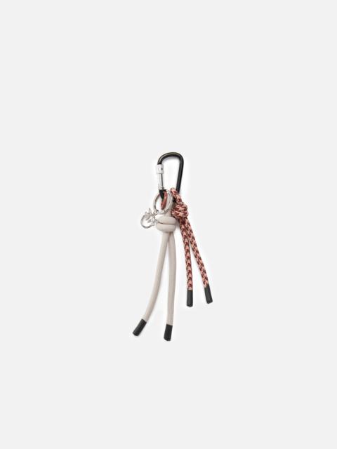 PINKO CHARM KEYRING WITH LOVE BIRDS LOGO AND KNOTTED CORDS