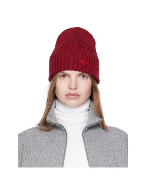 RUSLAN BAGINSKIY Burgundy Monogram-Embroidered Wool Beanie