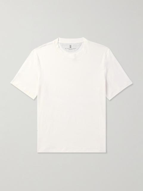 Brunello Cucinelli Linen and Cotton-Blend Jersey T-Shirt Neutral