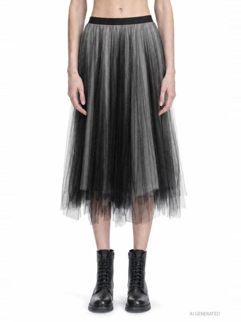 Marc Le Bihan Two-tone Tulle Midi Skirt