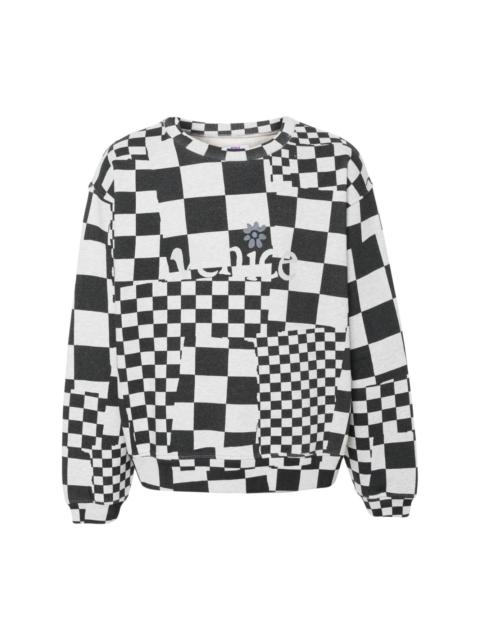 logo-print checked sweatshirt