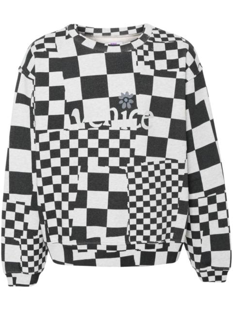 logo-print checked sweatshirt