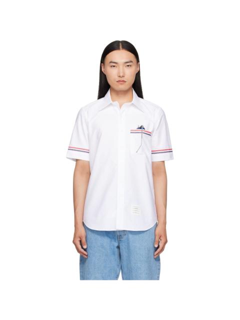Thom Browne White Straight Fit Oxford Shirt