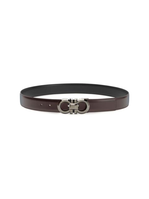 FERRAGAMO logo-engraved buckle reversible leather belt