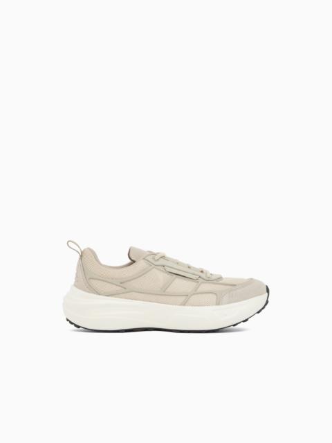 EMPORIO ARMANI MESH SNEAKERS WITH SUEDE DETAILS TRAVEL ESSENTIAL
