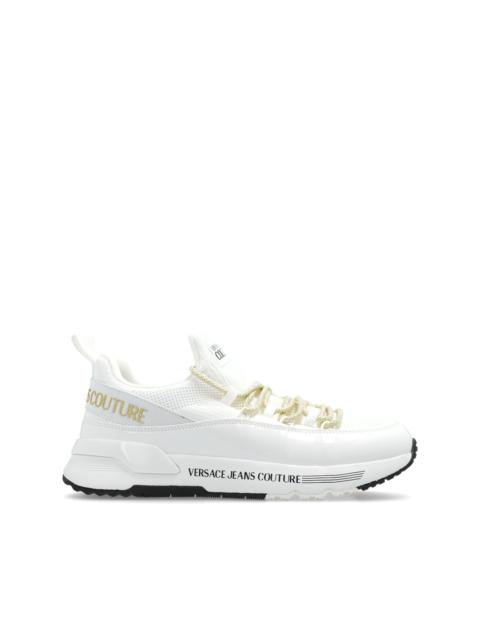 VERSACE JEANS COUTURE Dynamic logo-print leather sneakers