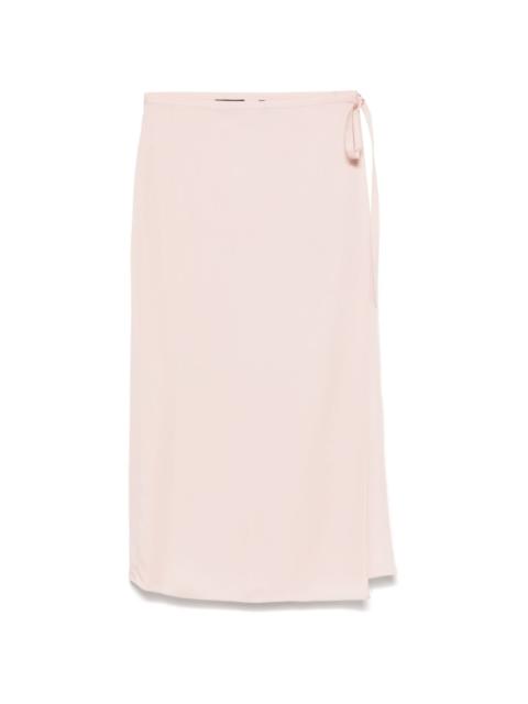 Theory wrap-design midi skirt