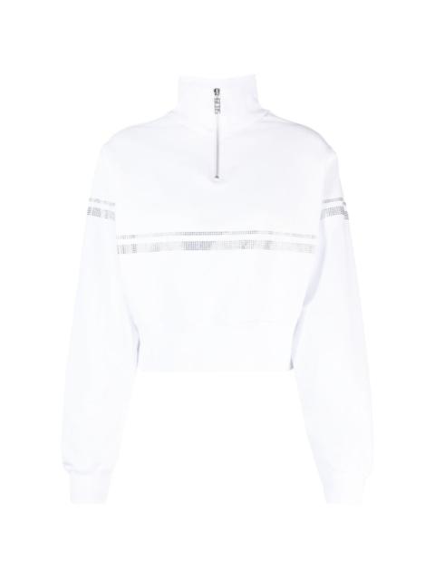 GCDS rhinestone-embellished cropped sweatshirt