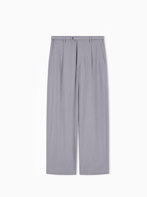 GIORGIO ARMANI SILK AND LINEN SINGLE-PLEAT TROUSERS