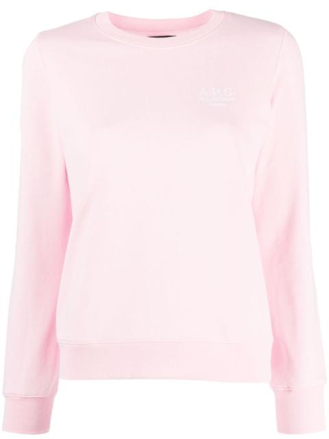 A.P.C. logo-embroidered long-sleeve T-shirt