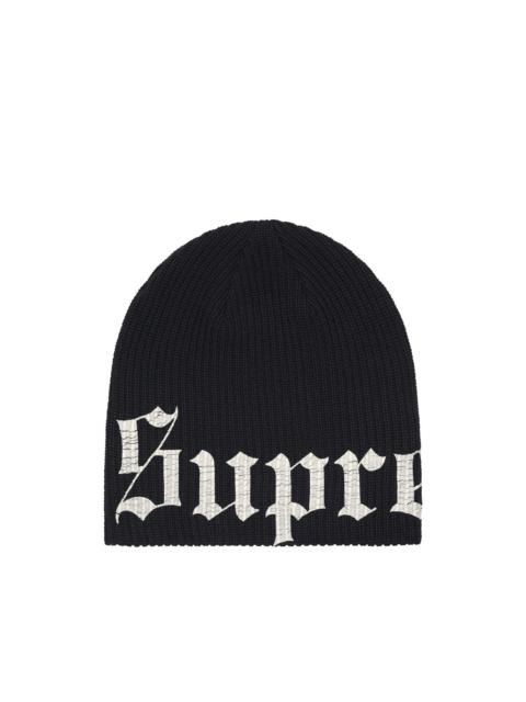 Supreme printed beanie hat