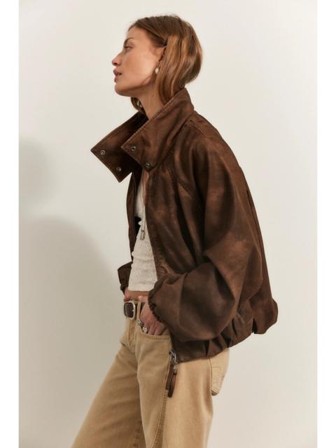 FREE PEOPLE We The Free Chelsea Vegan Suede Funnel-Neck Jacket