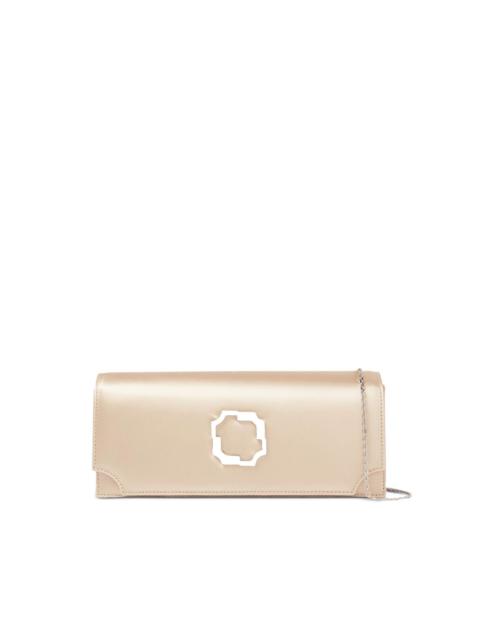 MALONE SOULIERS Viven crystal-embellished satin clutch
