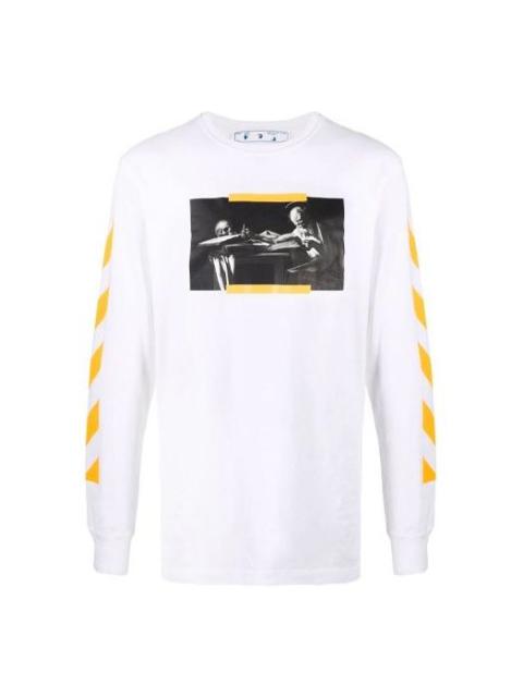 Men's Off-White FW21 Caravaggio Painting Long Sleeves White T-Shirt OMAB001F21JER0040184