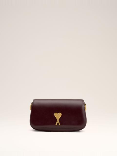 AMI Paris BURGUNDY LEATHER SHOULDER BAG PARIS PARIS BAG