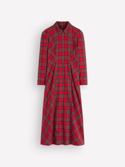 BODEN Una Collared Check Midi Dress-Red, Blue and Green Check