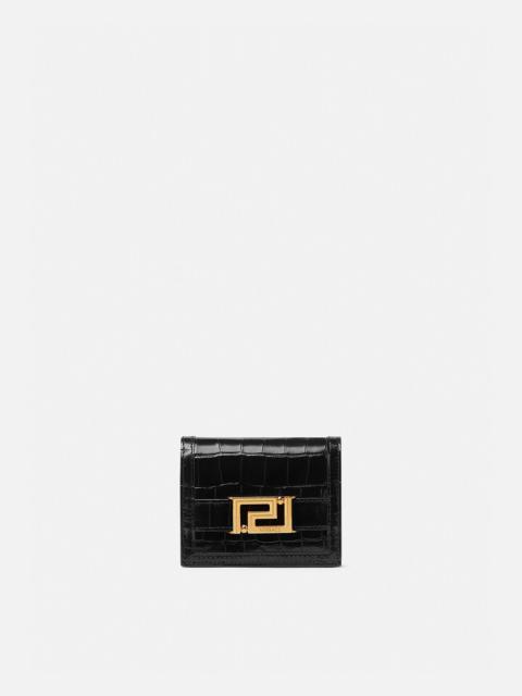 Croc-Effect Greca Goddess Wallet