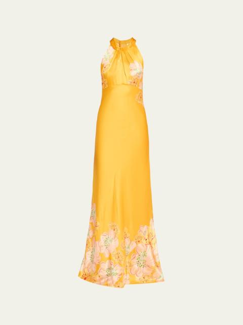 SALONI Cozette Floral Silk Dress
