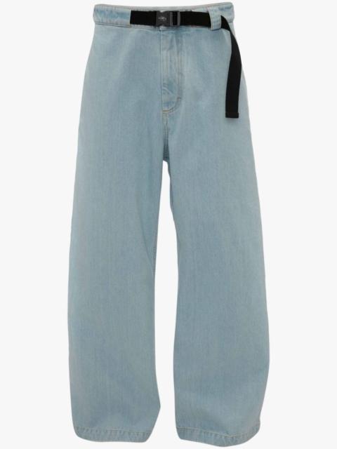 JW Anderson 1 MONCLER X JW ANDERSON BLEACHED DENIM LONG TROUSERS