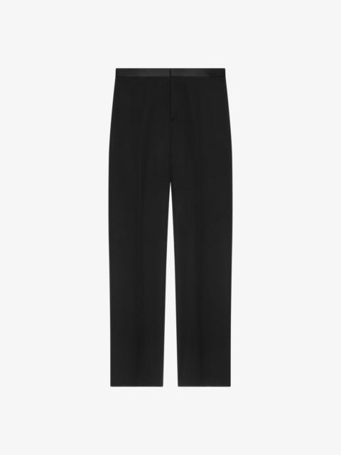 Givenchy TAILORED PANTS IN WOOL WITH SATIN WAISTBAND