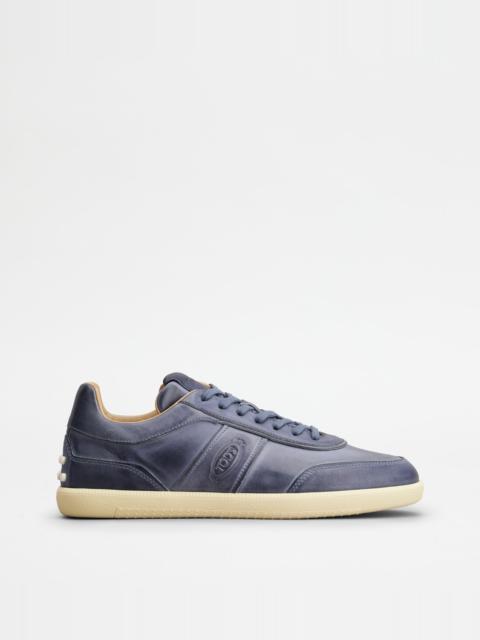 Tod's TOD'S TABS SNEAKERS IN LEATHER - BLUE