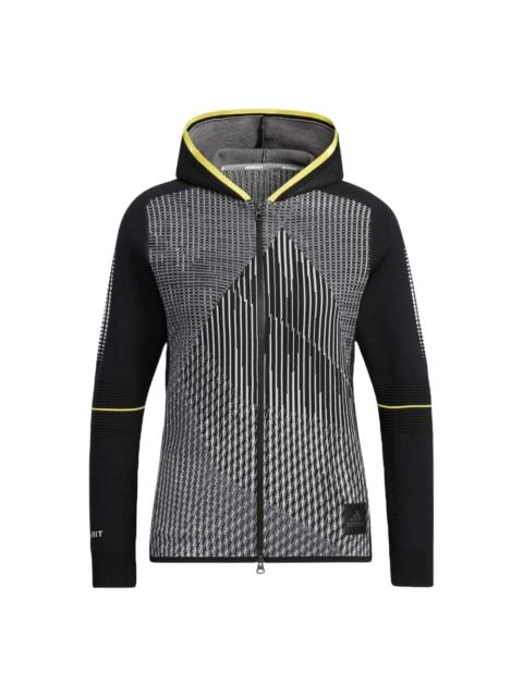 adidas (WMNS) adidas Statement Primeknit Hooded Jacket 'Black Grey' HG1676