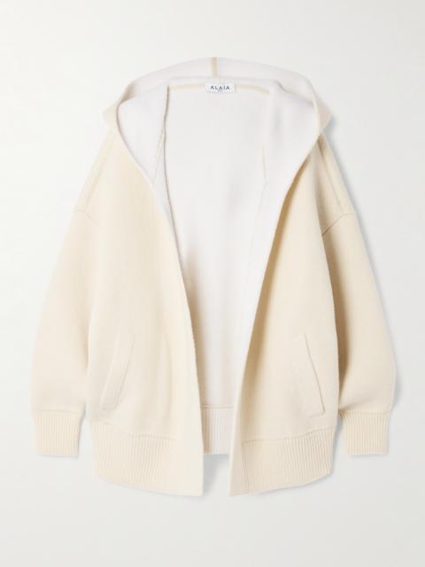 Alaïa Oversized Hooded Wool-blend Cardigan