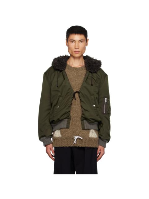 MAGLIANO Green Hooded Bomber Jacket