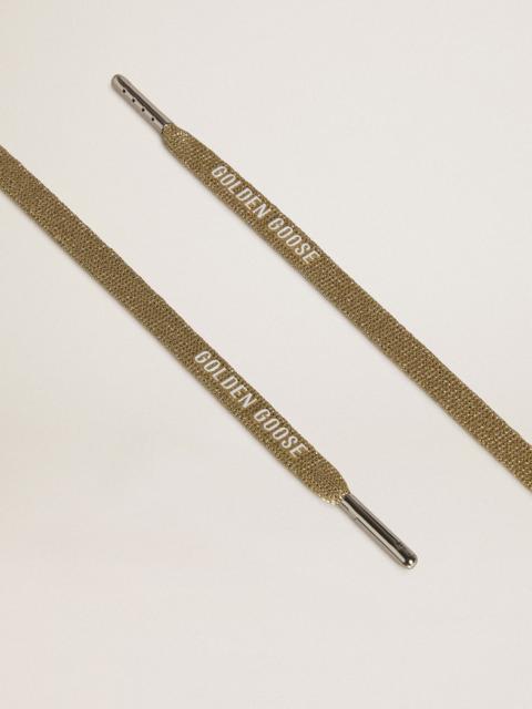 Golden Goose Gold-colored Lurex laces with contrasting white logo