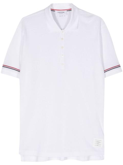 RWB-stripe fine-knit polo shirt