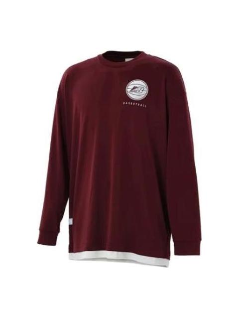 New Balance Basketball Wear Graphic Long Sleeve T-Shirt 'Burgundy' AMT25114-NBY
