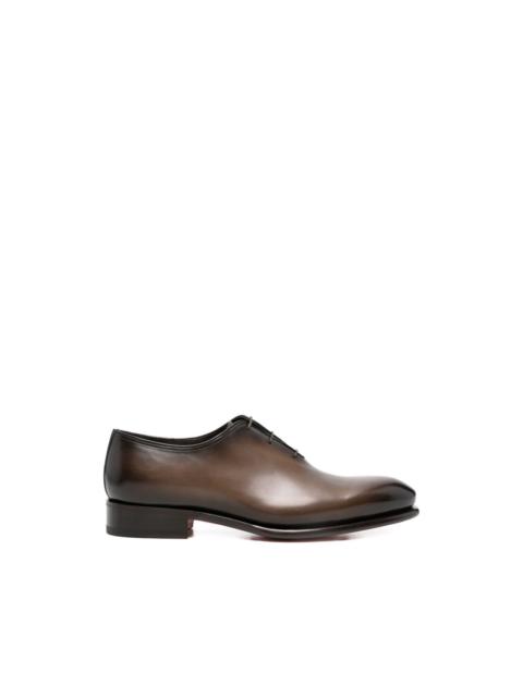 Santoni lace-up almond-toe loafers