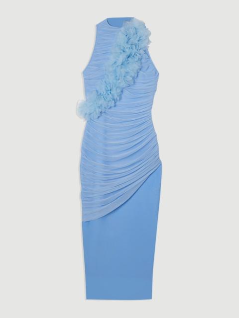 KAREN MILLEN Gathered Fabric Bandage Knitted Maxi Dress