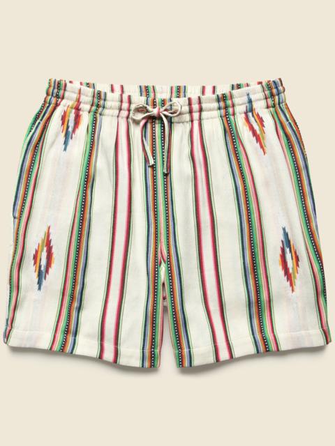 KARDO 5.5" Handwoven Blanket Stripe Shorts - Ecru