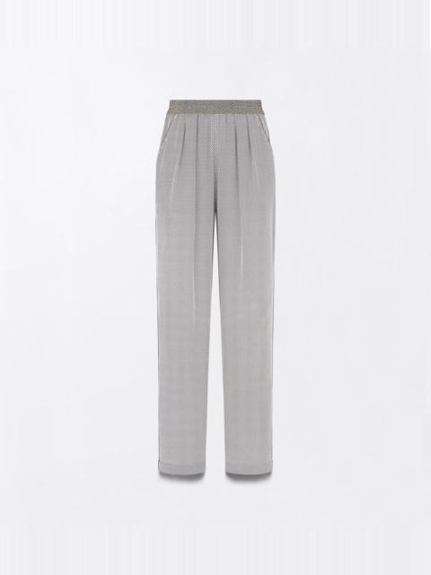 TOM FORD PRINTED NET CREPE DE CHINE PJ PANTS TONAL TF EMBROIDERED LOGO