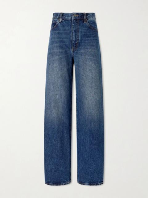 FRAME The Bow high-rise barrel-leg jeans Mid denim