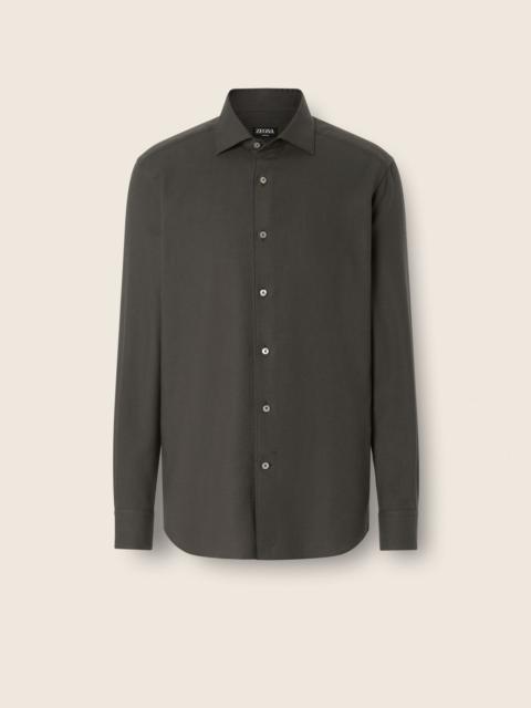 ZEGNA DARK OLIVE GREEN CASHCO SHIRT