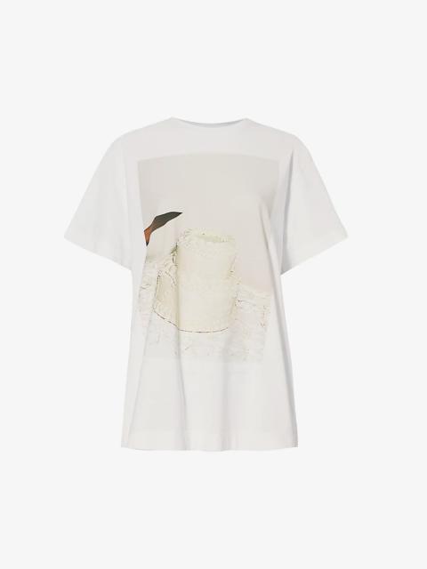 Simone Rocha Photographic-print short-sleeved cotton-jersey T-shirt