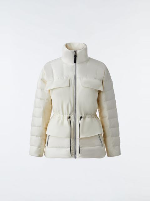MACKAGE HEIDEE Mixed-media field jacket with peplum for ladies