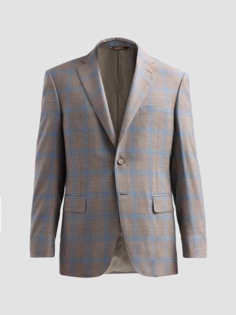 Canali Men's Plaid Wool Sport Coat - Tan