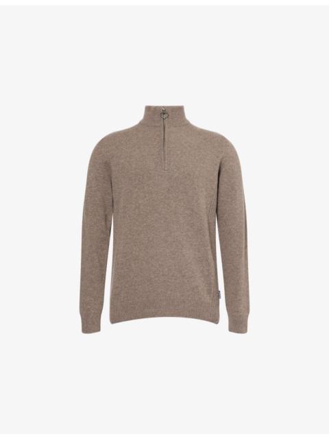 Barbour Holden Checked Elbow-Patch Wool Knitted Top